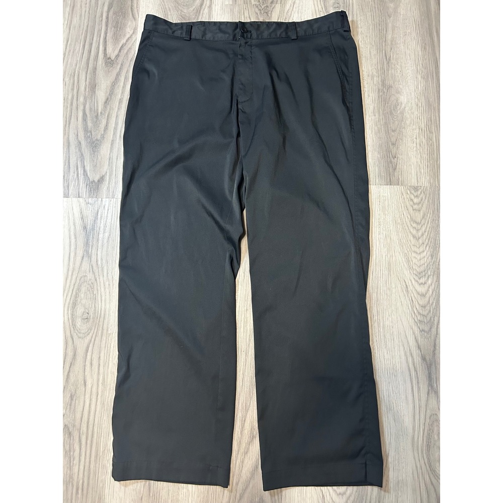 Nike Golf Dri-FIT Flat Front Performance Pants 38 30 Black Athletic Trousers